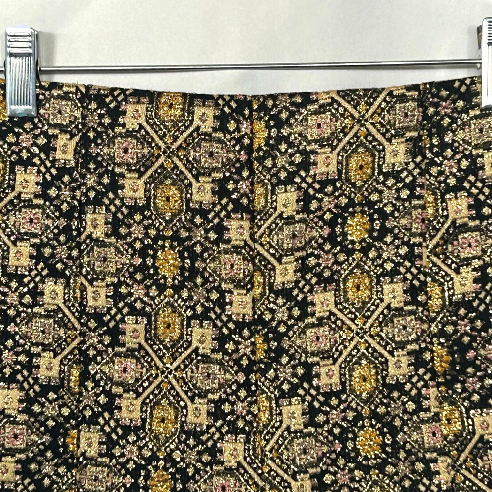 Forever 21 Womens Short Shorts 26 Gold Black Brocade High Waist Party Festival - Picture 4 of 10